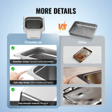 6 Pack Hotel Pans, Size Anti-Jam Steam Pan, 0.8mm Thick Stainless Steel Restaurant Steam Table Pan, 6-Inch Deep Commercial Table Pan, Catering Storage Food Pan, For Industrial & Scientific