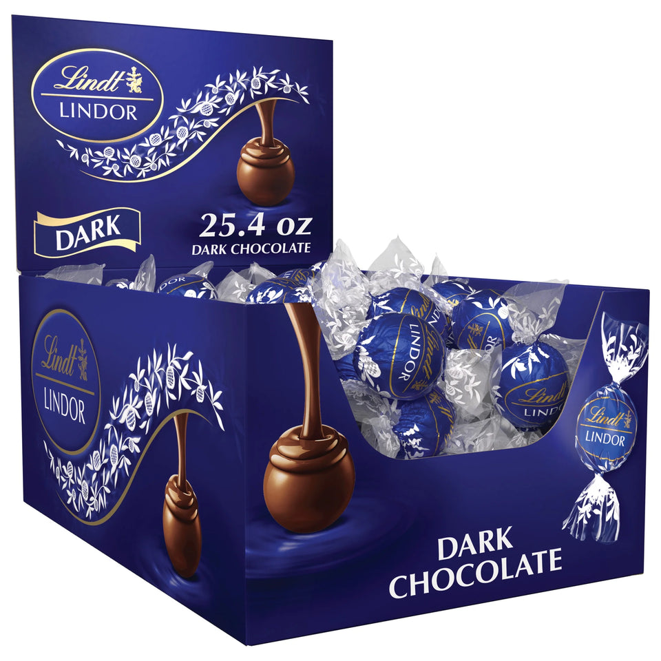 Lindor Dark Chocolate Candy Truffles, 25.4 Oz., 60 Count