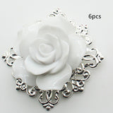 Rose Flower Napkin Button Silver Plated High-end Hotel Western Restaurant