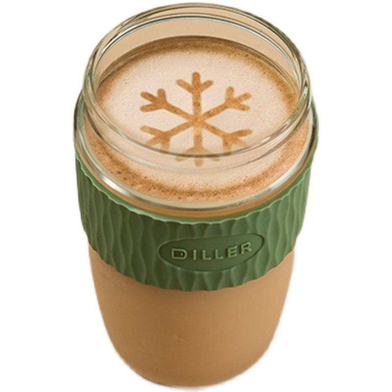 Double Drinking Straw Glass Student Simple And Handy Coffee Cup Home Portable