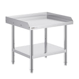 Stainless Steel Work Table, 24 X 28 X 26 Inch Commercial Food Prep Worktable, 3-Sided Backsplash Heavy Duty Prep Worktable, Metal Work Table With Adjustable Height For Restaurant Home Hotel