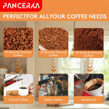 PANCERKA Semi-Automatic Electric Coffee Grinder, Stainless Steel Spice & Nut Mill with One-Touch Push-Button Operation, Reusable Filter, 110-130V US Plug, Includes Integrated Cleaning Brush