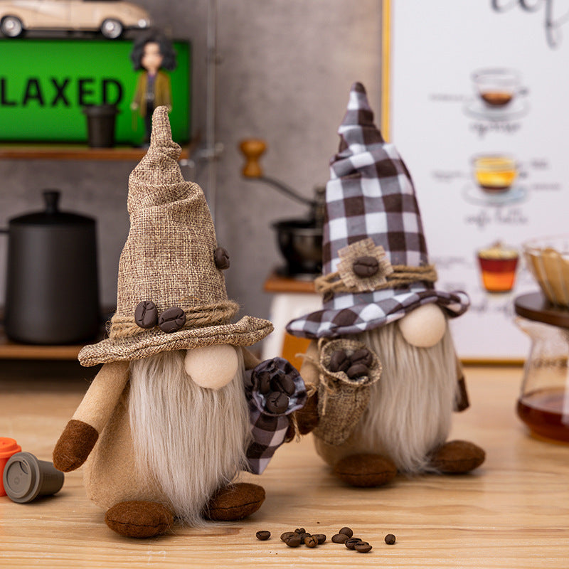 Coffee Faceless Doll Dwarf Ornaments