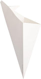 Cone Tek 15 Inch French Fry Cones 100 Recyclable Food Cones - Built-In Sauce Cup Grease-Resistant Lining White Paper Snack Cones for Appetizers and Charcuterie