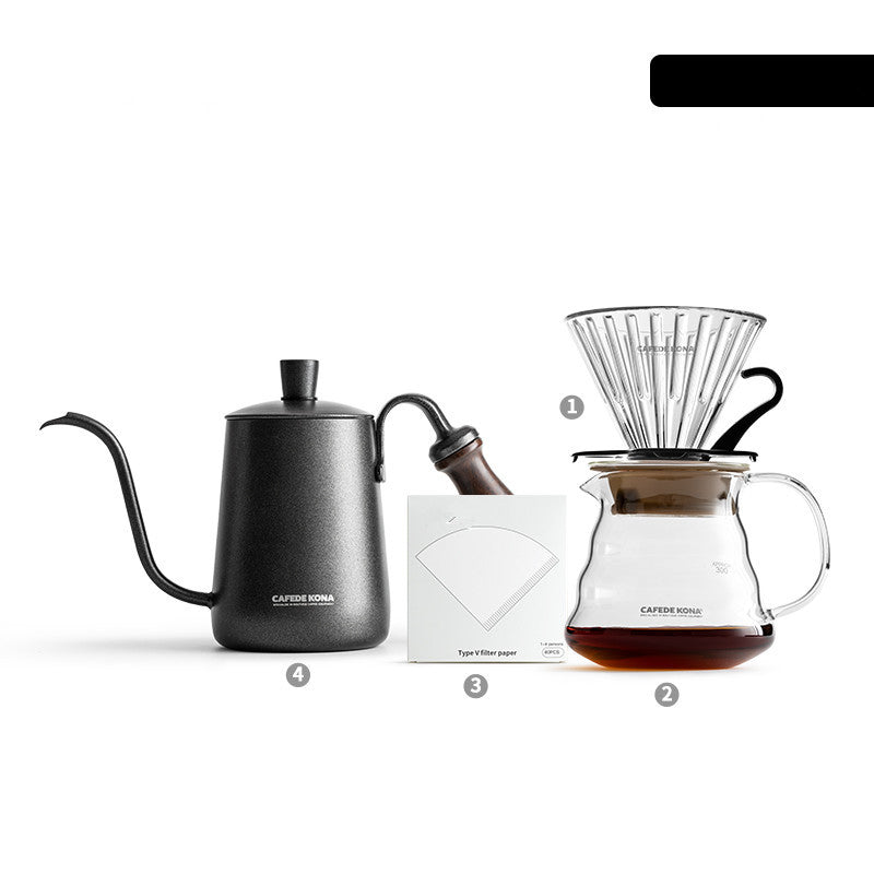 Cafe Kona Coffee Pot Household Hand Flushing Drip Time Filter Cup