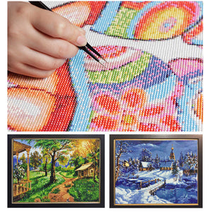 Diamond  Coffee Mosaic Landscape Painting