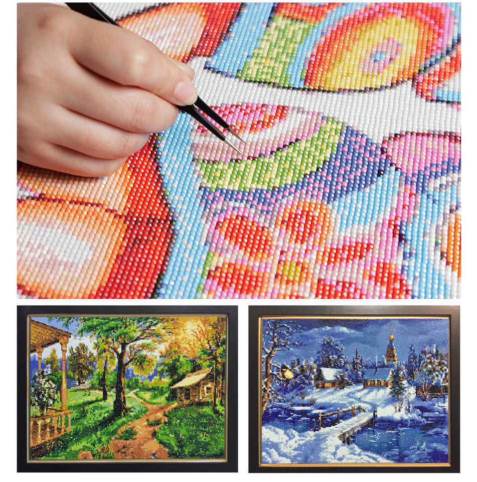 Diamond  Coffee Mosaic Landscape Painting