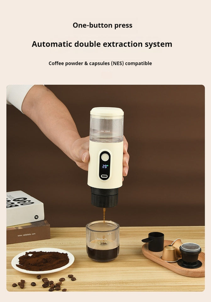 Wireless Portable Italian Coffee Machine Electric Concentrated Capsule Small Portable Outdoor Vehicle-mounted Home Use