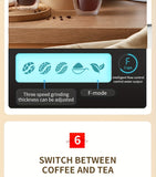 LCD Display, Automatic Drip Coffee Machine With Grind, HAUSWIRT Coffee Maker With Grinder, Grind And Brew Coffee Maker, Compatible For Bean Ground Coffee And Tea