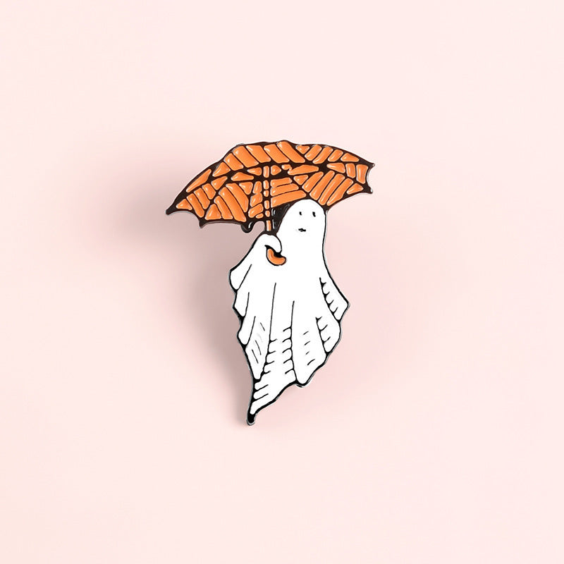 Happy Halloween Enamel Pin Custom Coffee Moon Ghost Pumpkin