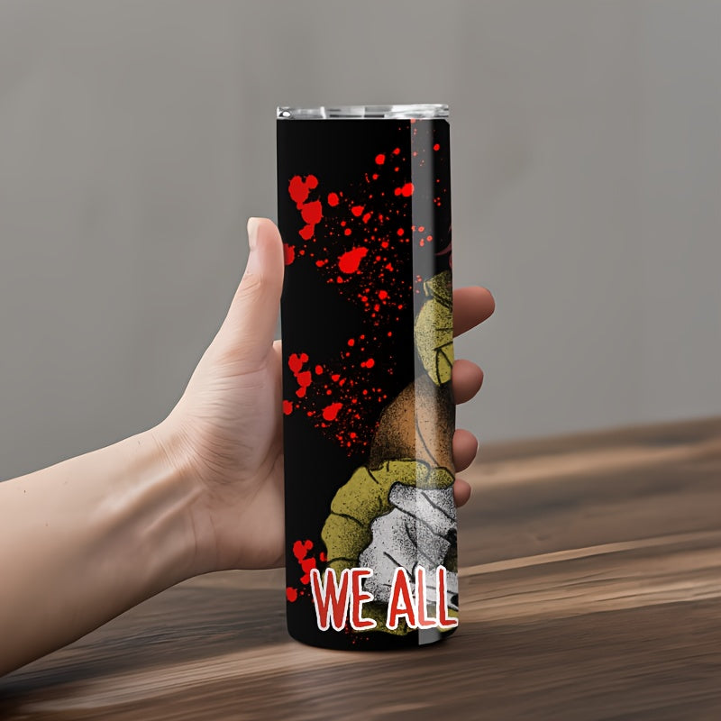 1pc, Stainless Steel Coffee Cup, Cold Drink Ice Water Cup, Christmas Cup, Horror-Themed Insulated Travel Cup, Summer Outdoor Beverage Cup, Fruit Juice Beverage Cup, Halloween Gifts