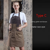 Coffee Tea Shop Adjustable Canvas Neck-hanging Apron