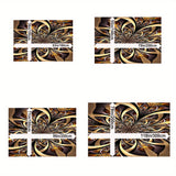 1pc Black Golden Large Flower High-end Rug Large Flower Pattern Retro Texture Premium Home Style Floor Mat Non-slip Kitchen Mat, Hotel Coffee Shop Bar Living Room Bedroom Decorative Rug, Waterproof Comfortable Mat