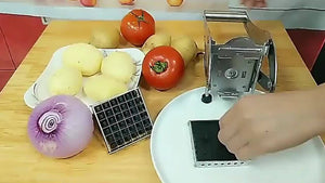 Potato French Fry Cutter, Restaurant French Fry Cutter Stainless Steel Potato 1pc Cutter Vegetable Potato Slicer With Suction Feet Cutter Potato Heavy Duty Cutter For Potatoes Carrots Cucumbers, Vegetable Chopper, Onion Chopp
