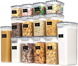 Airtight 14Pcs Food Storage Container Set - for Cereal, Sugar, Snacks & Rice