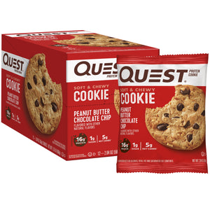 Quest Protein Cookie, Keto Friendly, Peanut Butter Chocolate Chip Flavored, Soft and Chewy, 12 Count