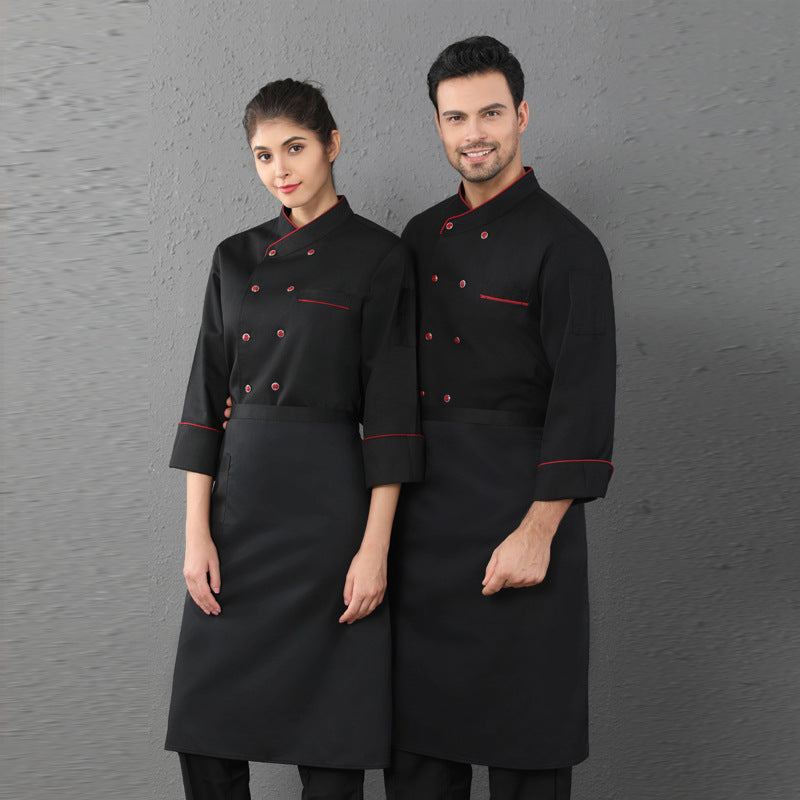 Long Sleeved Autumn And Winter Clothes Baked Western Restaurant Kitchen Chef's Overalls