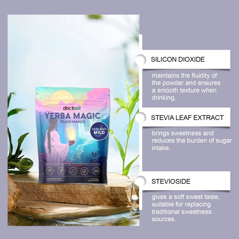 Yerba Magic Yerba Mate Instant Tea Powder 20 or 30 Serving Options Multiple Flavors Available