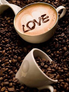 Diamond  Coffee Mosaic Landscape Painting
