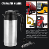 Portable 750ml 24V Travel Car Truck Kettle Water Heater Bottle For Tea Coffee Drinking