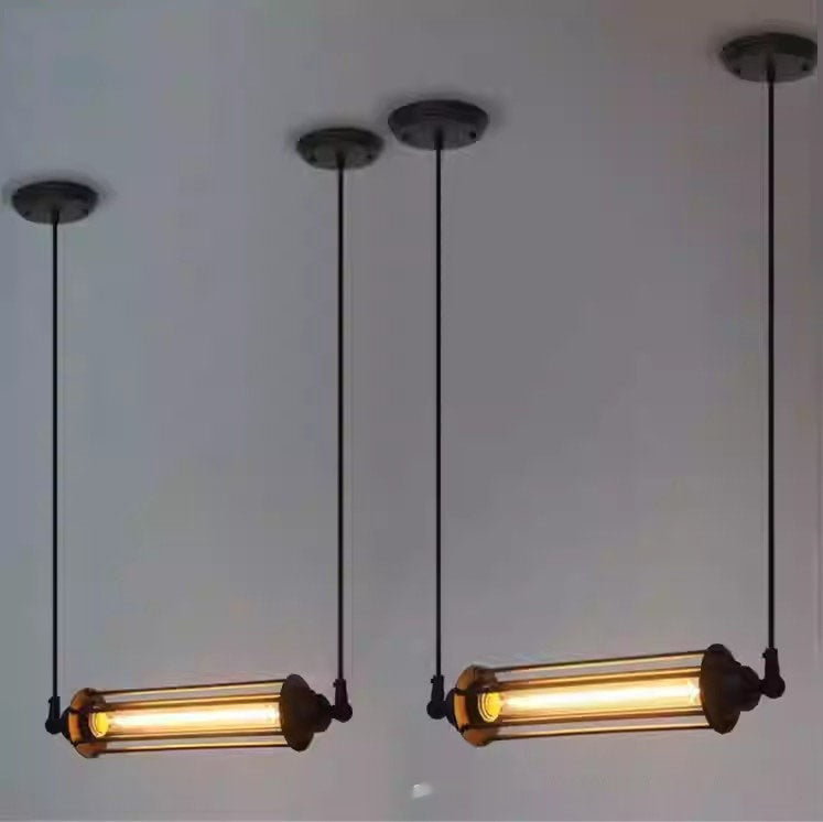 Restaurant Bar Counter Cafe Retro Nostalgic Iron Small Iron Cage Chandelier