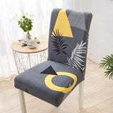 Geometric Dining Chair Cover Spandex Elastic Chair Cover Sofa Cover Retractable Chair Cover For Wedding Banquet Hotel Banquet Restaurant
