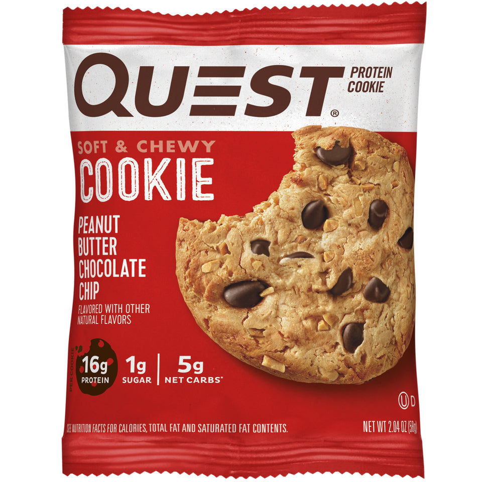 Quest Protein Cookie, Keto Friendly, Peanut Butter Chocolate Chip Flavored, Soft and Chewy, 12 Count