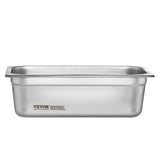 VEVOR 6 Pack Hotel Pans,  Anti-Jam Steam Pan, 0.8mm Thick Stainless Steel Restaurant Steam Table Pan, 4Inch Deep Commercial Table Pan, Catering Storage Food Pan, For Industrial & Scientific