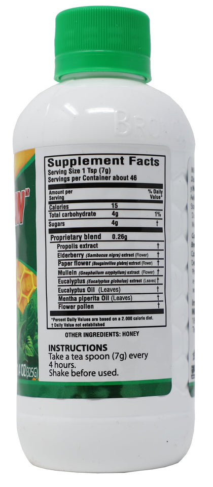 (6 Pack)  Honey Syrup with Propolis, Dietary Supplement Cough Syrup, 11.4 Oz