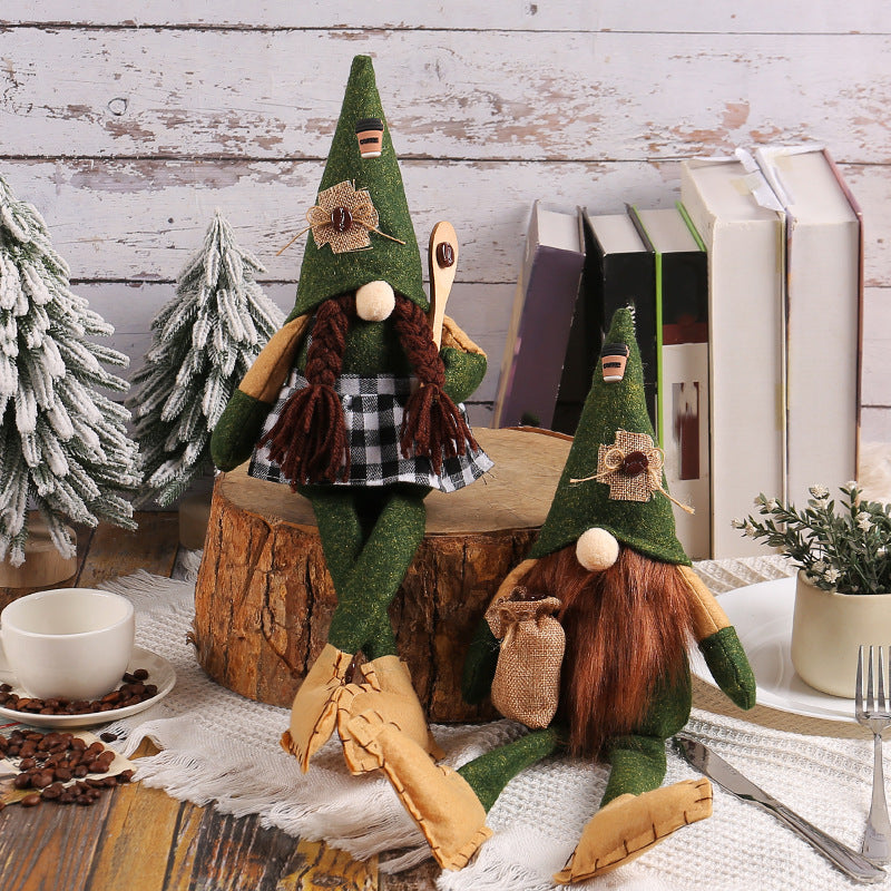 Coffee Long Leg Doll Decoration Ornaments