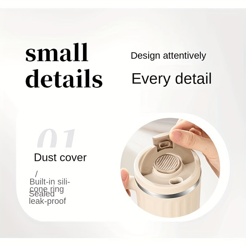 480ml Double-Wall Insulated Stainless Steel Coffee Mugs - Durable, Stylish, and Spill-Proof Travel Cups with Lids for Couples and Office Use - Ideal for Hot and Cold Beverages, Easy to Clean, and BPA-Free