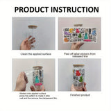 Halloween Witch & Bats PVC Decorative Stickers, 6PCS Waterproof UV DTF Transfer Decals for Glassware - Ideal for 16OZ Tumblers, Coffee Mugs, Bottles, DIY Art Craft Supplies