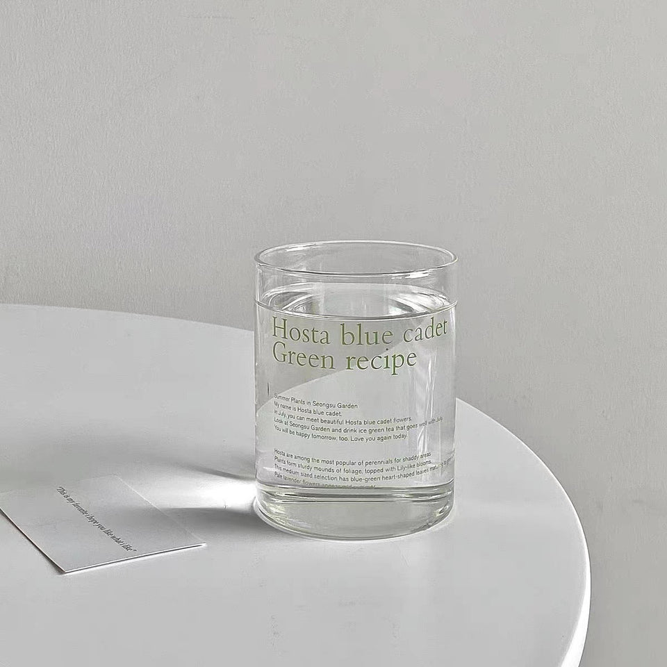 White Borosilicate Glass Simple Letter Coffee