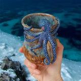 Home Dark Blue Octopus Resin Mark Coffee Cup