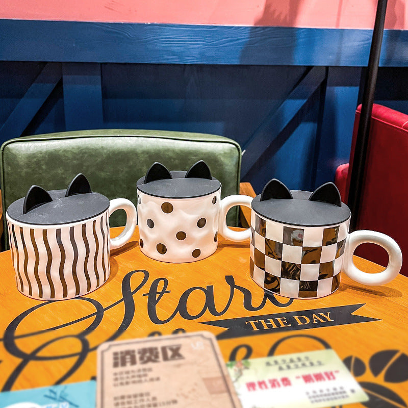 Checkerboard Retro Creative Coffee Kettle
