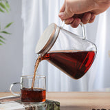 Share Home Acacia Wood Lid High Borosilicate Glass Coffee Pot