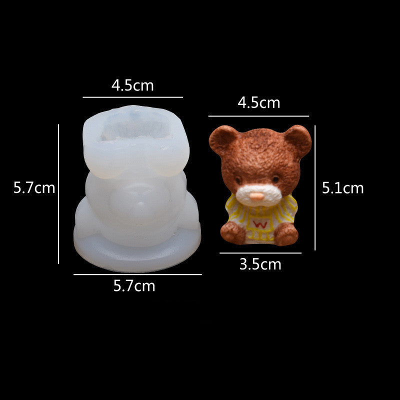 Douyin With 2 Ice Bear Teddy Dog Silicone Molds, Milk Tea Coffee Hotel Diy Decoration Mold