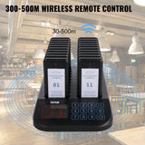 F103 Restaurant Pager System 20 Pagers, Max 98 Beepers Wireless Calling System, Touch Keyboard With Vibration, Flashing And Buzzer For Church, Nurse,Hospital & Hotel