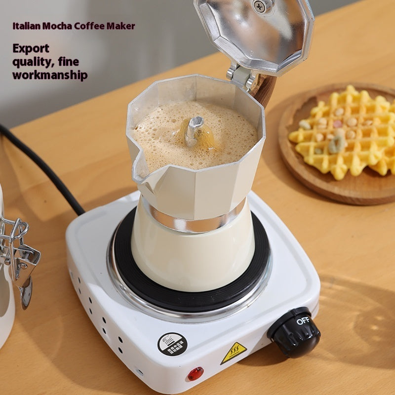 Single Valve Moka Pot Italian Small Coffee Pot Electric Ceramic Stove Coffee Tool Suit
