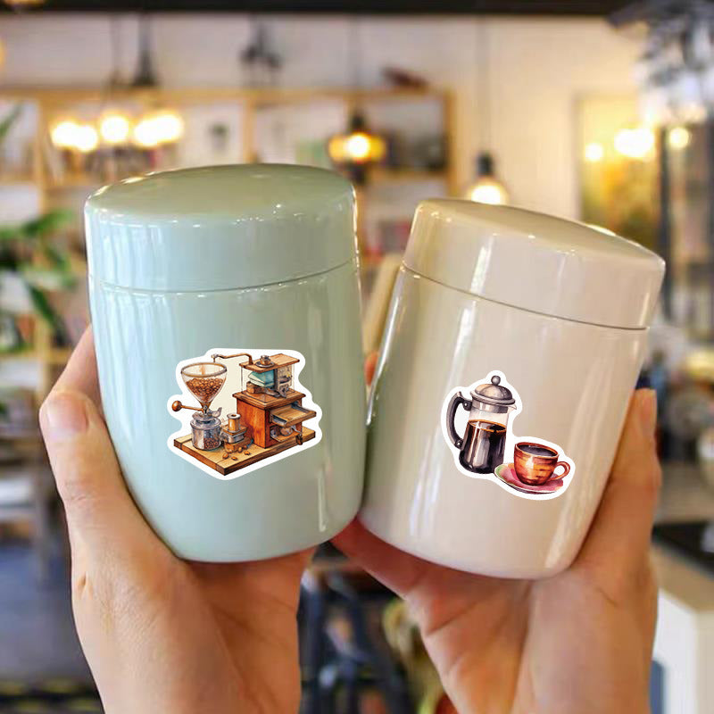 Fashion Waterproof Coffee Creative Stickers