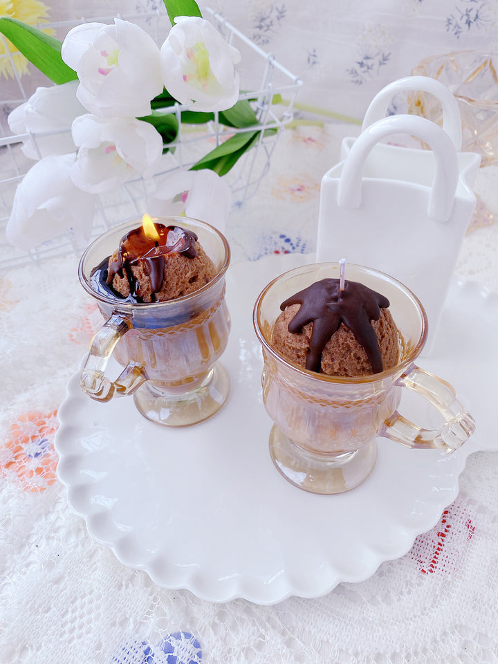 Ice Cream Coffee Aroma Candle Glass