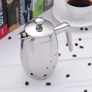 Stainless Steel Double-layer Coffee Pot Home French Filter Press Pot