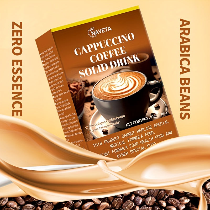 Delicious Rich Cappuccino Coffee-Flavored Solid Drink Mix - Convenient, Instant, and Easy to Prepare Beverage for Anytime Enjoyment - 10gx10 Packs