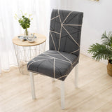 Geometric Dining Chair Cover Spandex Elastic Chair Cover Sofa Cover Retractable Chair Cover For Wedding Banquet Hotel Banquet Restaurant