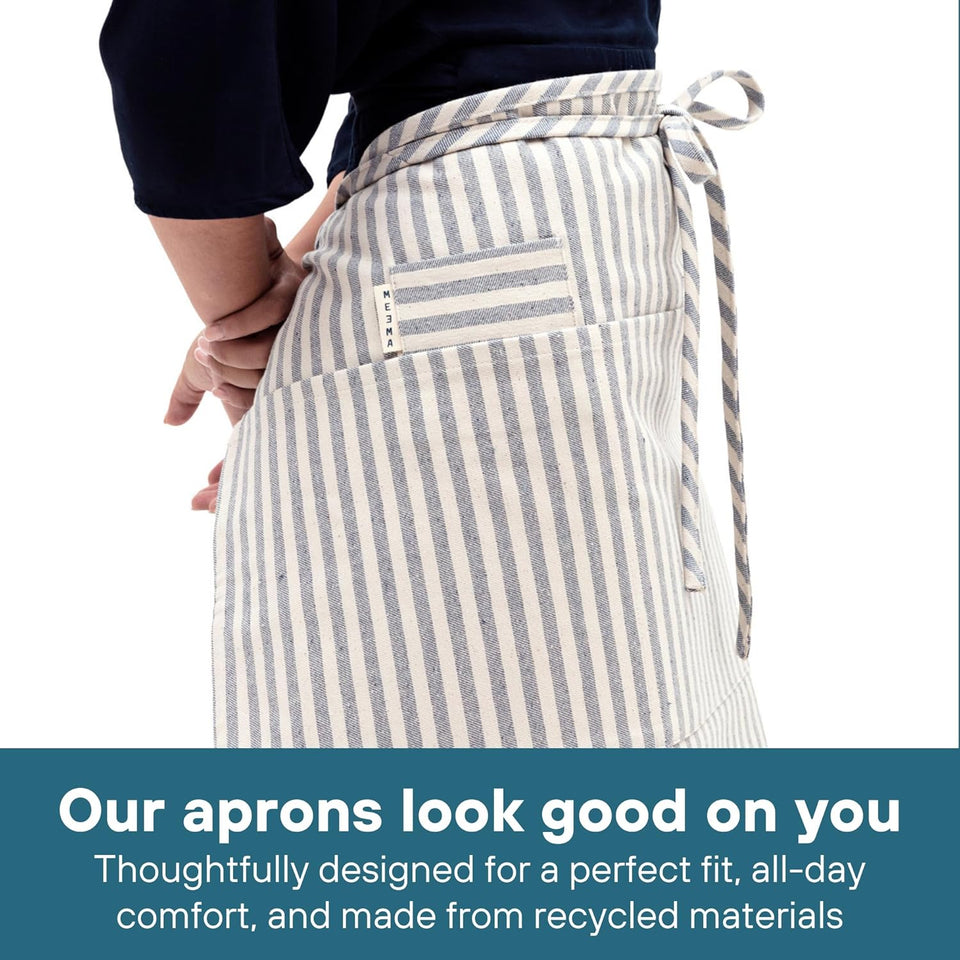 Bistro Half Apron for Men & Women | Half Aprons for Women with Pockets | Delantales Para Meseros | Waitress Aprons | Server Apron with Pocket