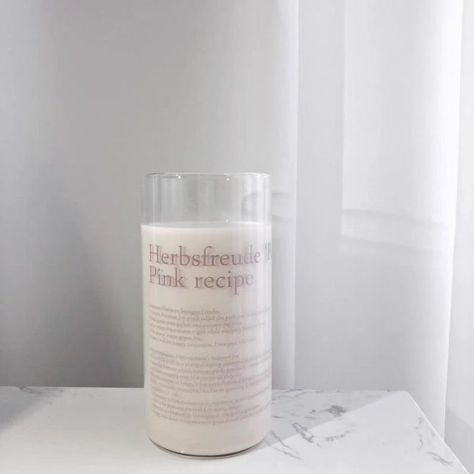 White Borosilicate Glass Simple Letter Coffee