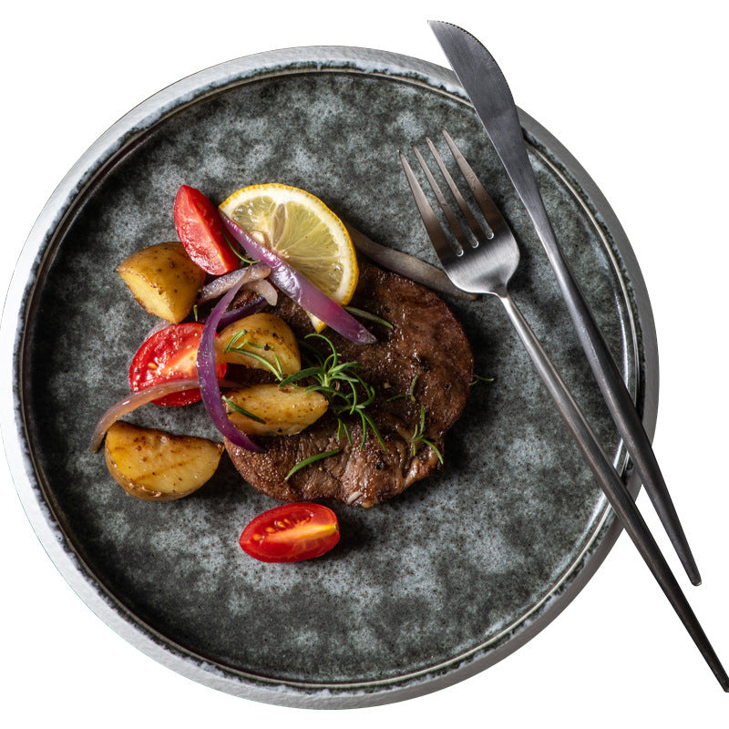 Ceramic Western Cuisine Plate Nordic Style Steak Plate Italian Pasta Dish Household Dinner Plate Restaurant Dessert Flat Ware