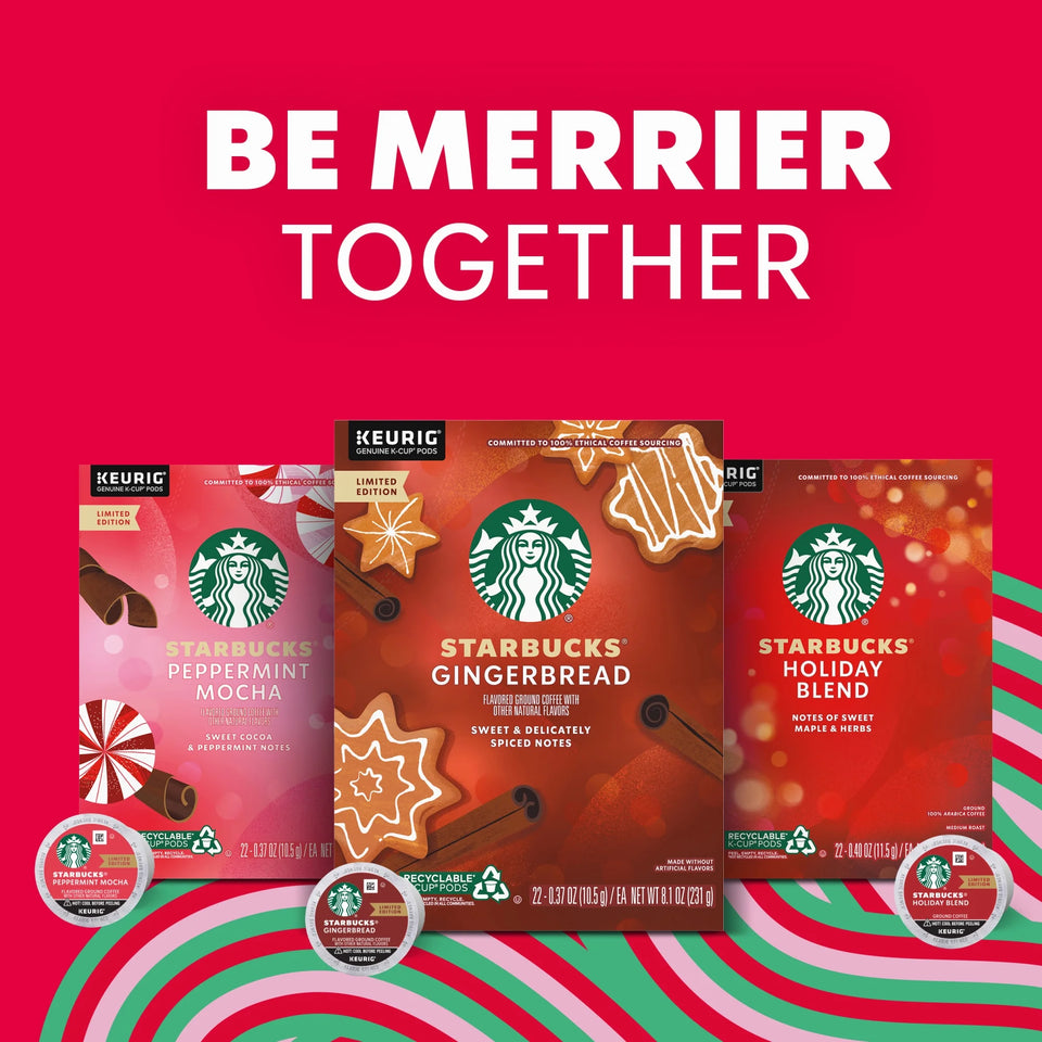 Holiday Blend, Medium Roast Keurig K-Cup Coffee Pods, Limited Edition, 22 Count