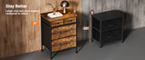 Bedside Table with 4 Drawers Small Storage Cabinet Suitable for Bedroom, Living Room, Coffee Table Side Table Retro Brown Bedside Table