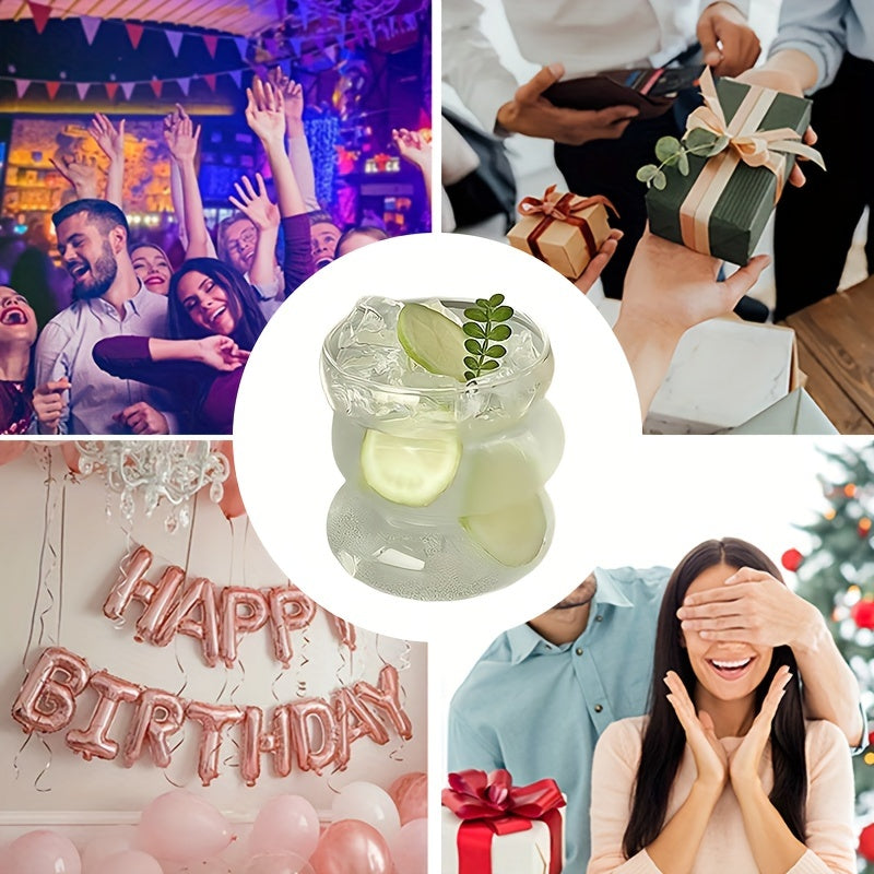 1pc Irregular Caterpillar Glass Cup - Heat-Resistant, Borosilicate, Coffee, Beverage, Milk, Circle Cup with Unique Shape